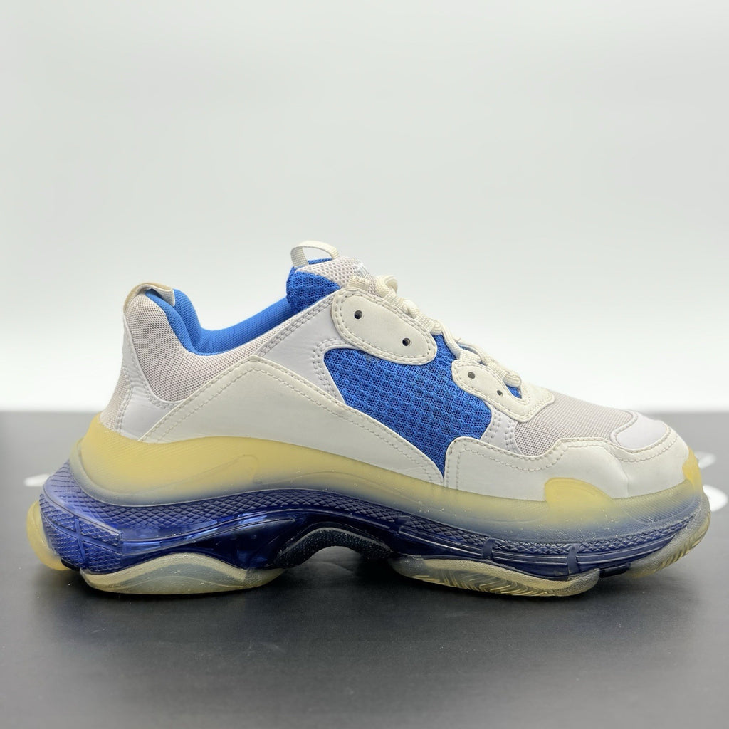 Size 43 (10 US) Balenciaga Triple S Clear Sole ' White Blue ' | GREAT CONDITION!