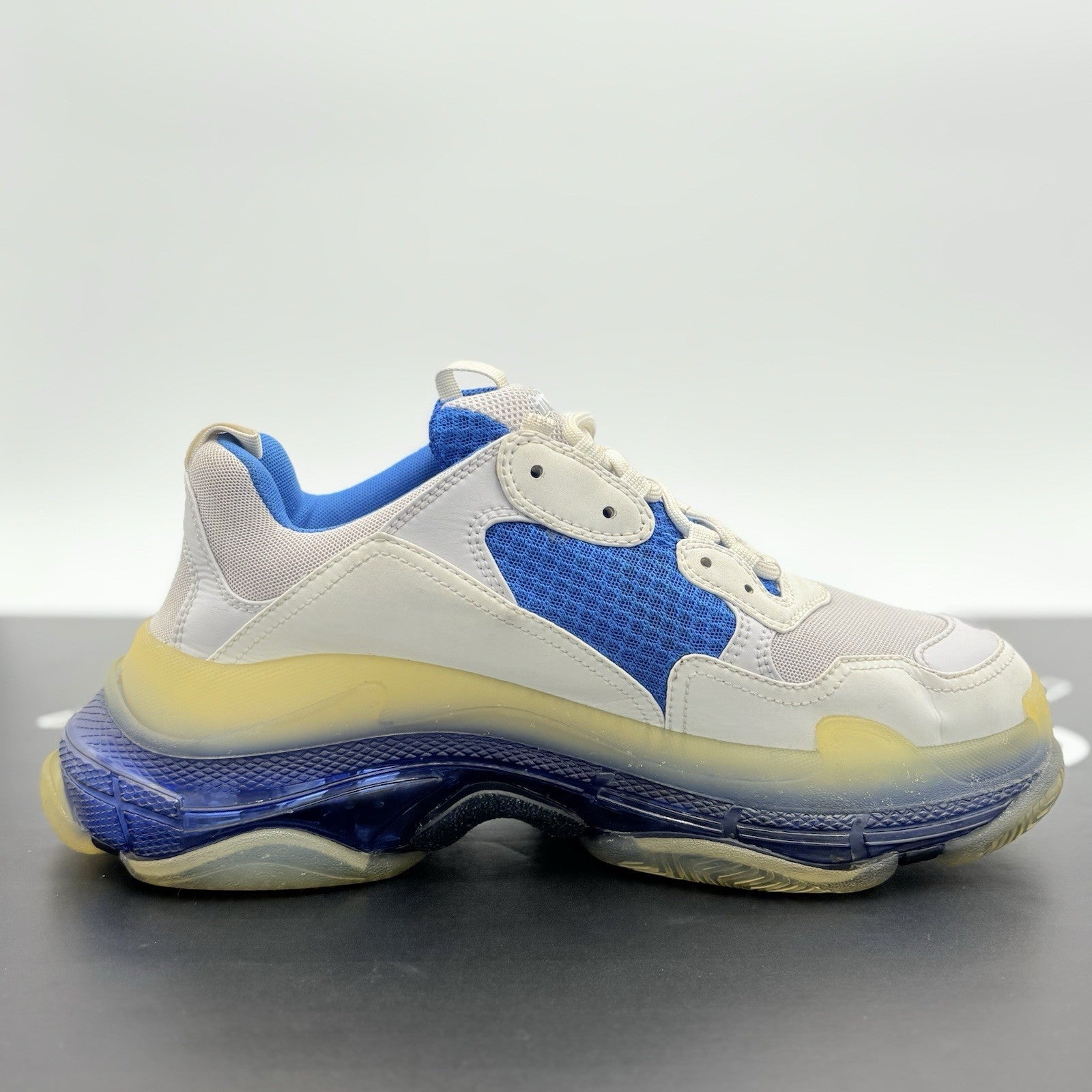 Size 43 (10 US) Balenciaga Triple S Clear Sole ' White Blue ' | GREAT CONDITION!