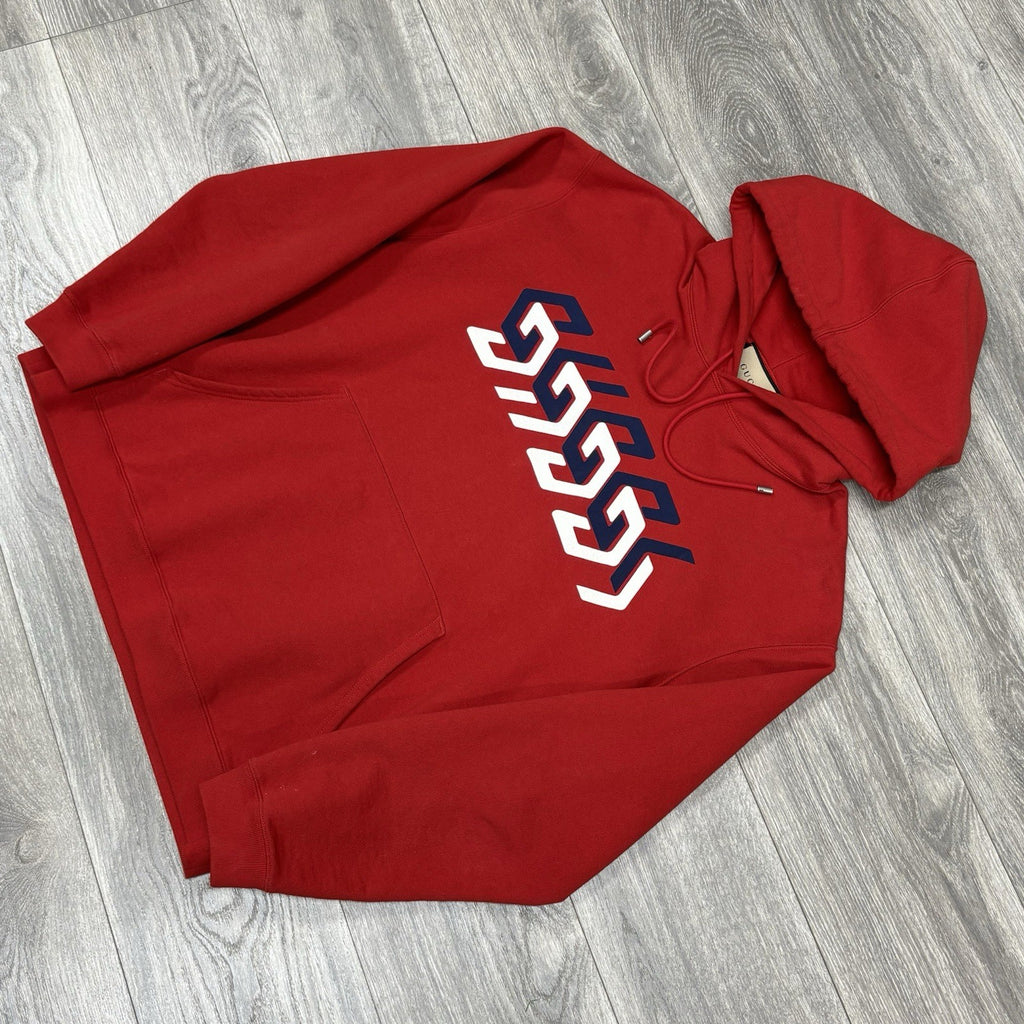 Size M - Gucci Mirrored Print Hoodie ' Red ' | GREAT CONDITION!
