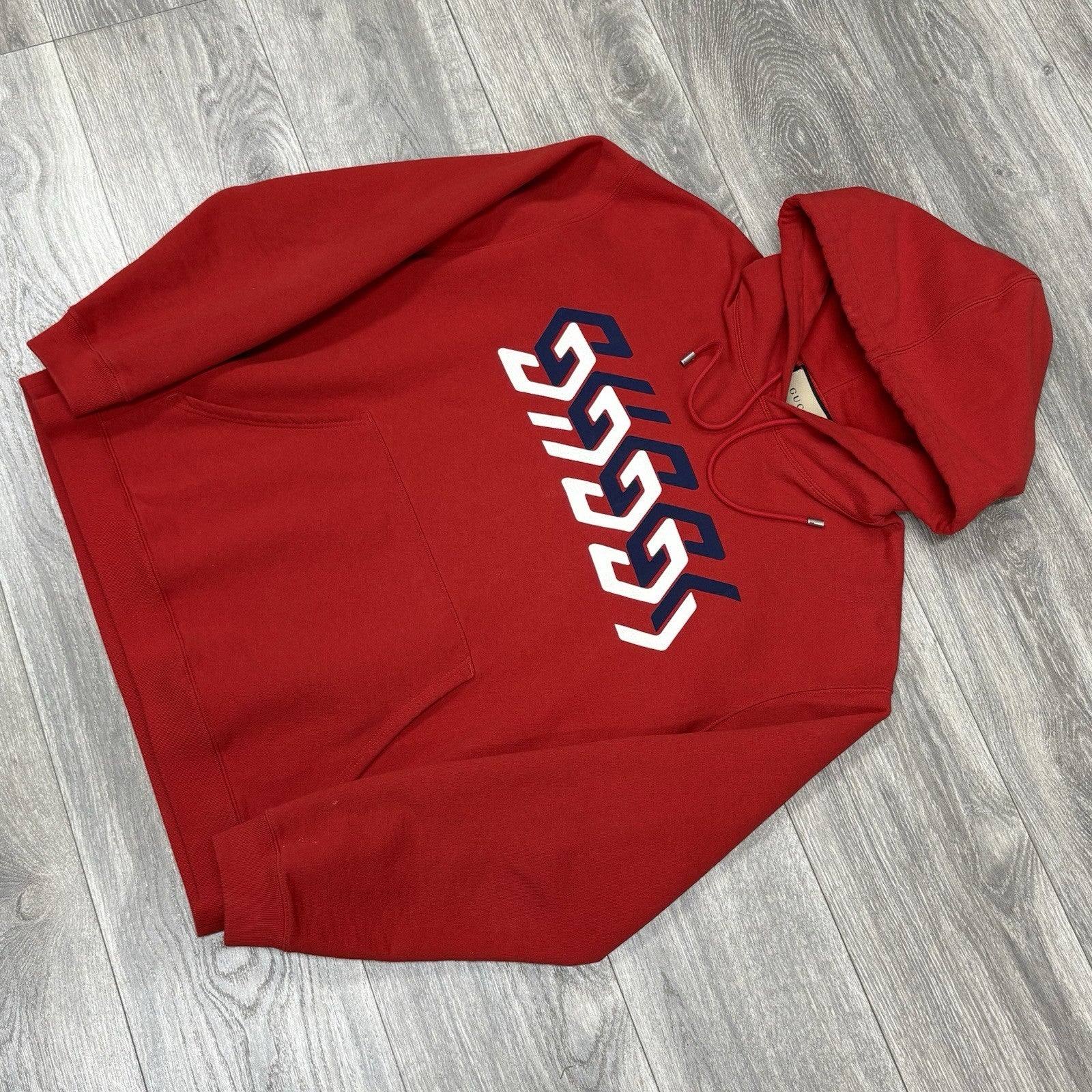 Size M - Gucci Mirrored Print Hoodie ' Red ' | GREAT CONDITION!