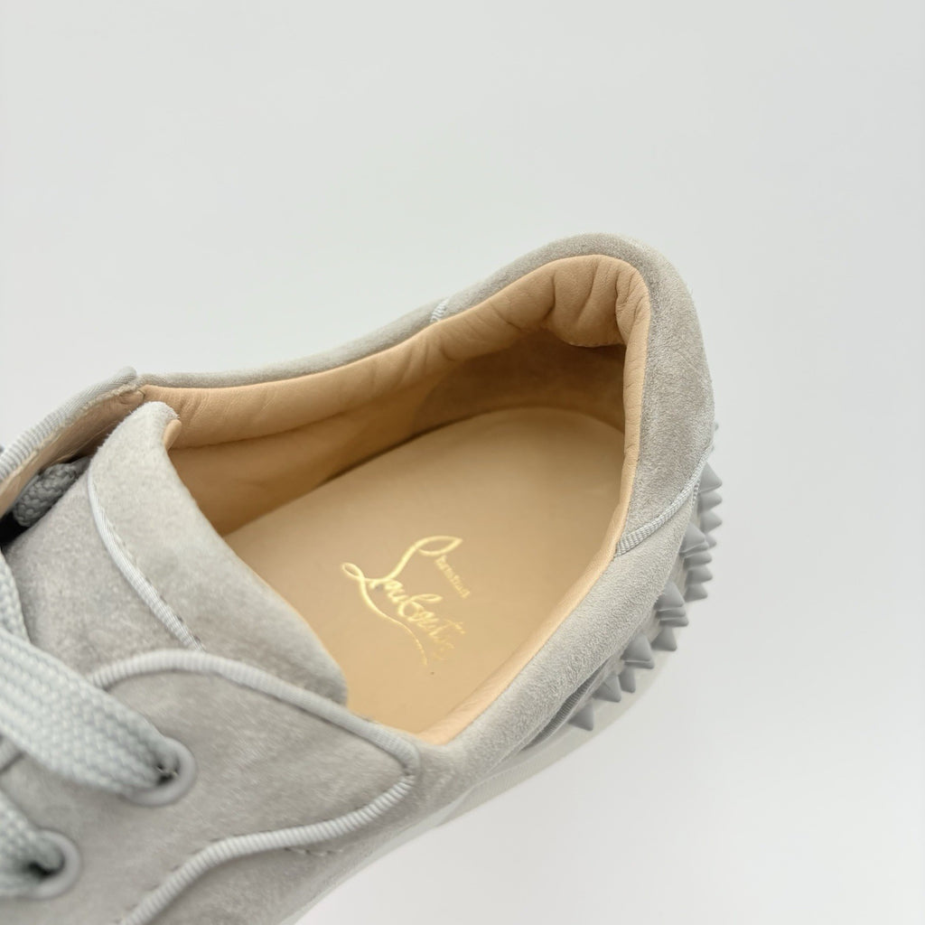Size 45 (12 US) Christian Louboutin Suede Louis Spikes ' Grey ' | SUPER CLEAN!