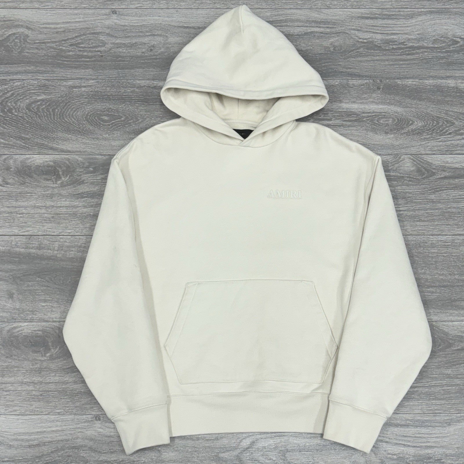 Size M - Amiri Embroidered Logo Hoodie ' Beige ' | GREAT CONDITION!