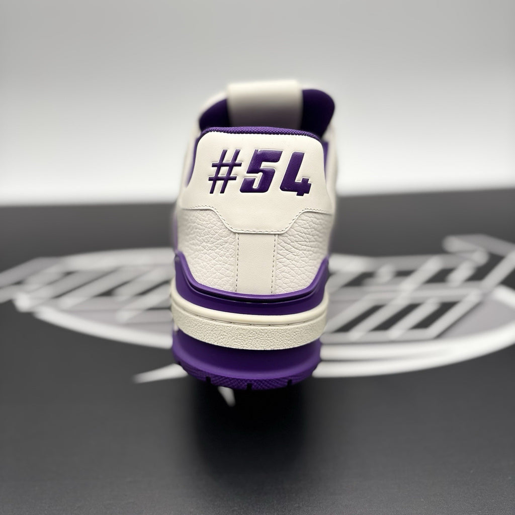 Size 7.5 LV (8.5-9 US) - Louis Vuitton Trainer ' White, Purple ' | WORN ONCE!