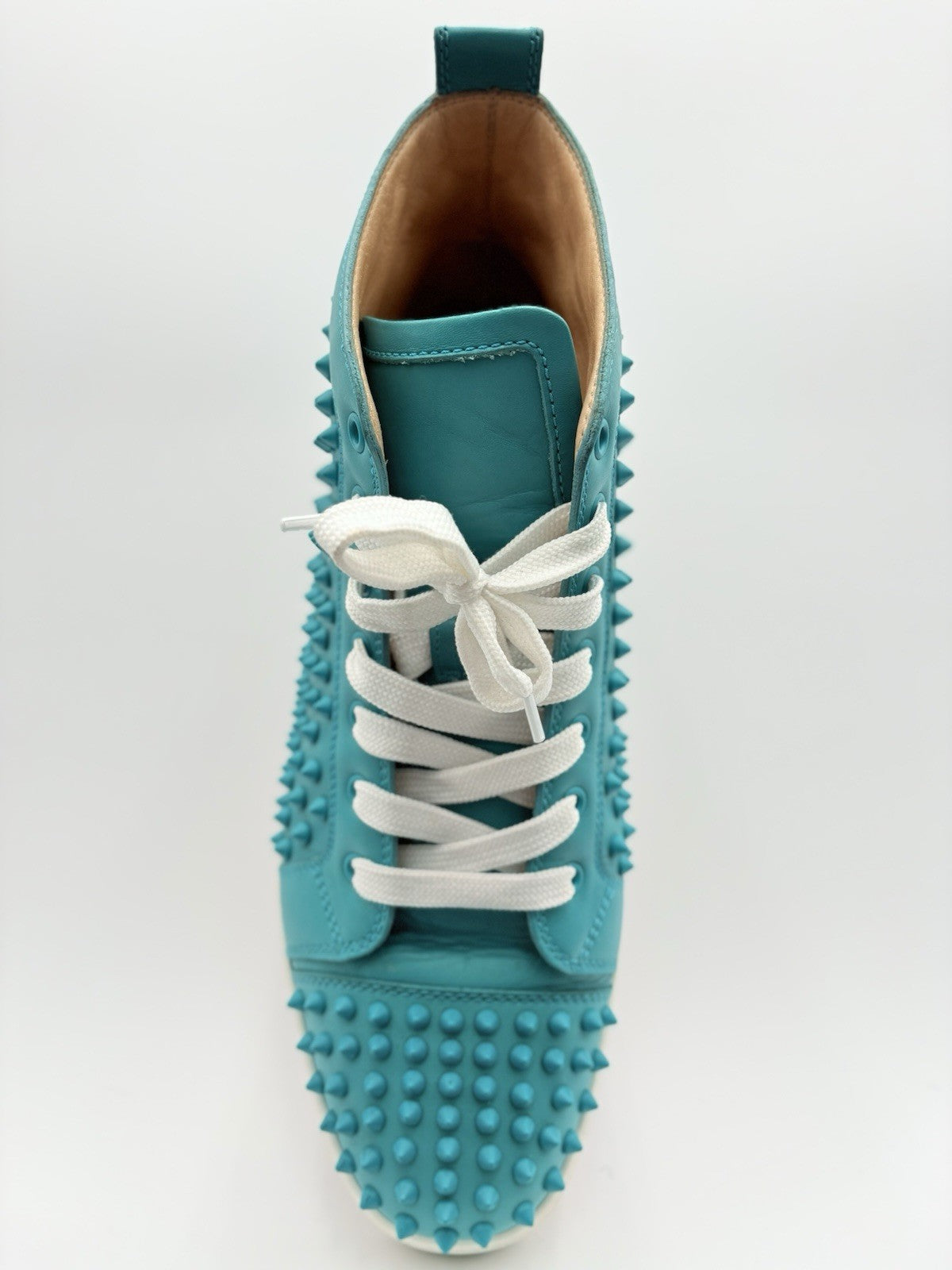 Size 45 (12 US) Christian Louboutin High Spikes ' Turquoise ' | GREAT CONDITION!