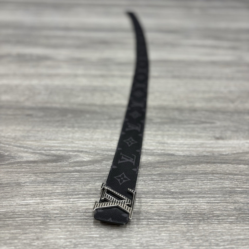 Louis Vuitton Eclipse Monogram LV Initials Reversible Belt ' Black ' | CLEAN!