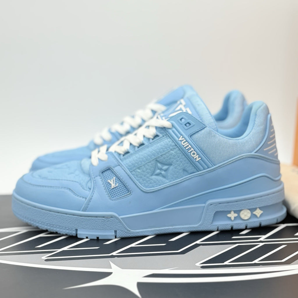 Size 7.5 LV (8.5-9 US) - Louis Vuitton Trainer ' Light Blue ' | SUPER CLEAN!