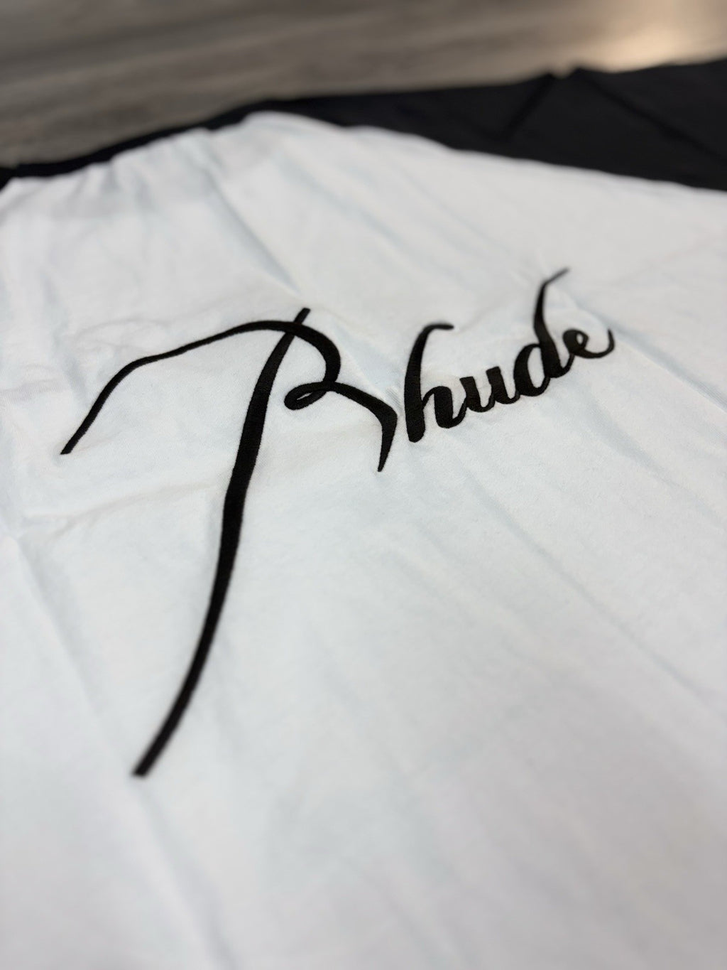 Size Small - Rhude Logo Embroidered Cotton T-Shirt ' Vintage Black ' | NEW!