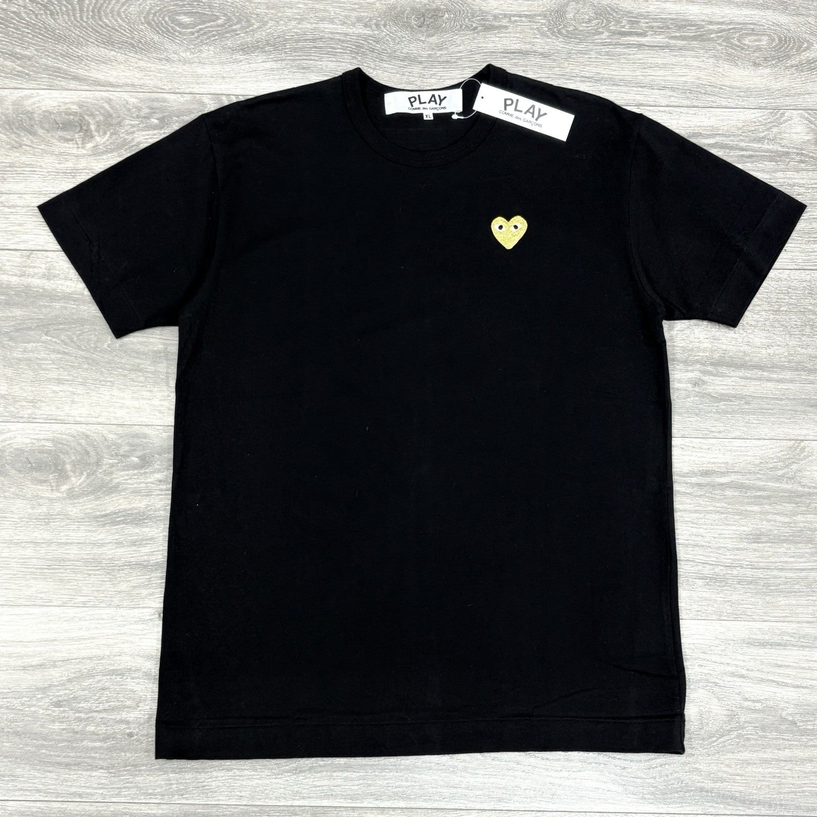 Size XL - Comme Des Garçons Play T Shirt ' Black Gold ' | NEW!