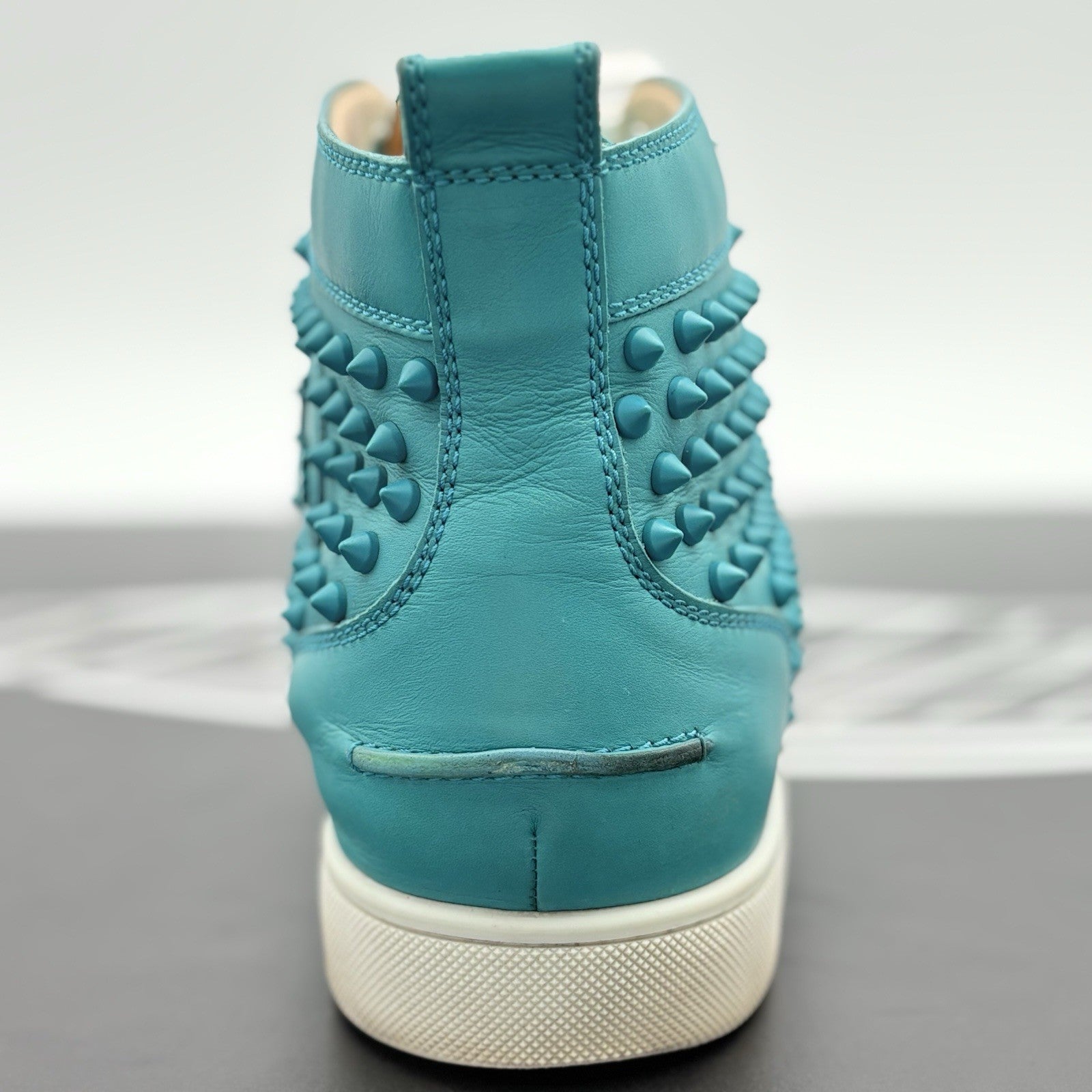 Size 45 (12 US) Christian Louboutin High Spikes ' Turquoise ' | GREAT CONDITION!