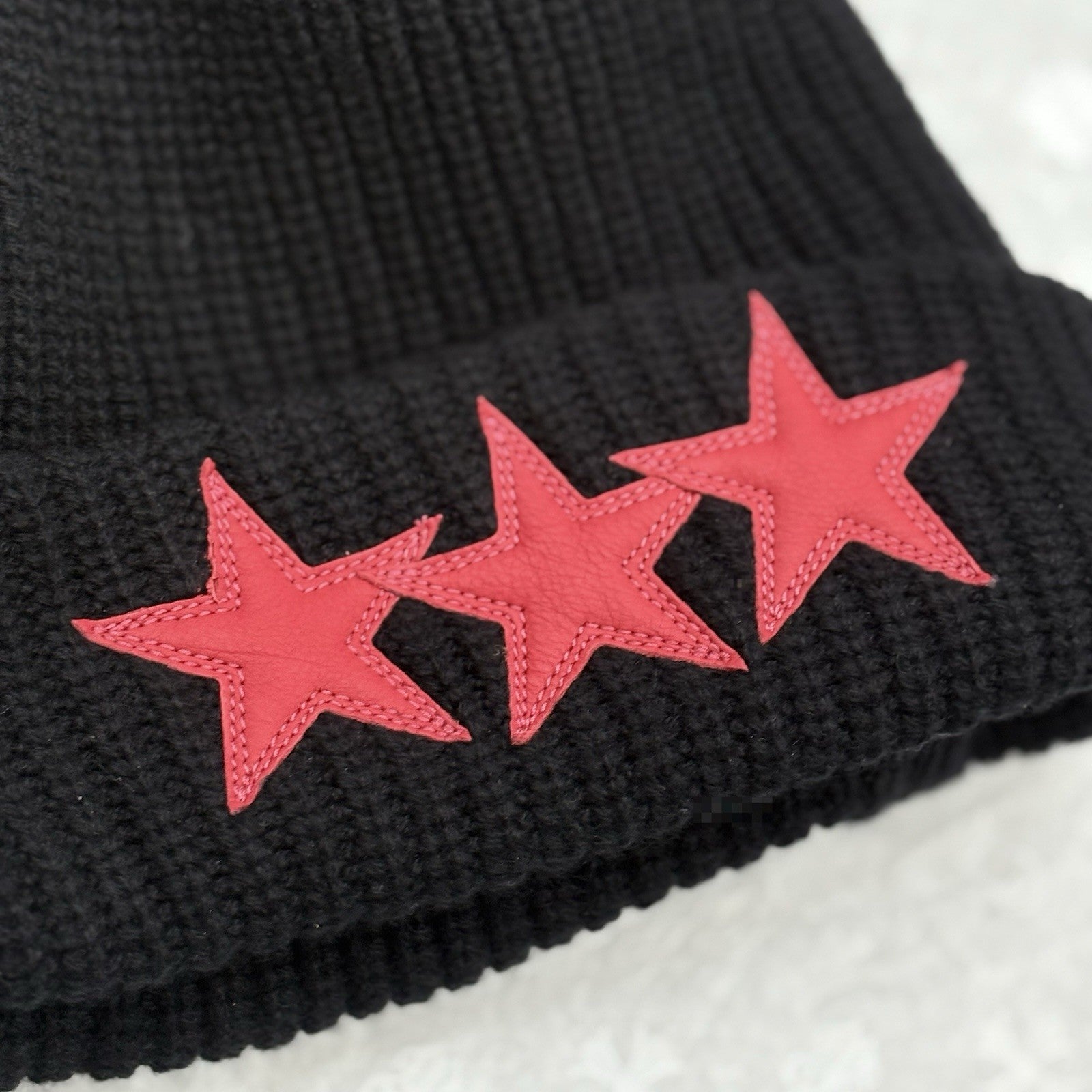 Chrome Hearts Triple Star Sludge Beanie ' Black Red ' | BRAND NEW!