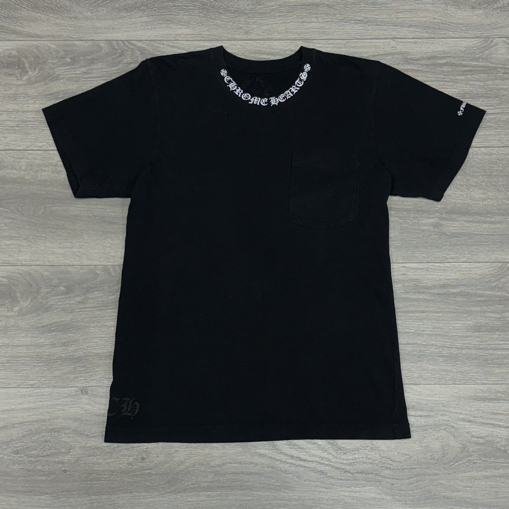 Size Small - Chrome Hearts Collar Print T-Shirt ' Black White ' | GOOD CONDITION