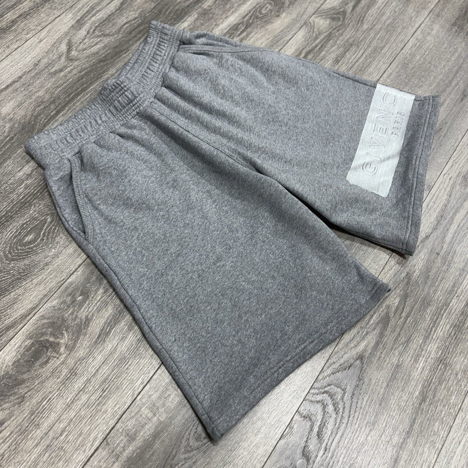 Size Medium - Givenchy Latex Band Shorts ' Light Grey Melange ' | NEW!