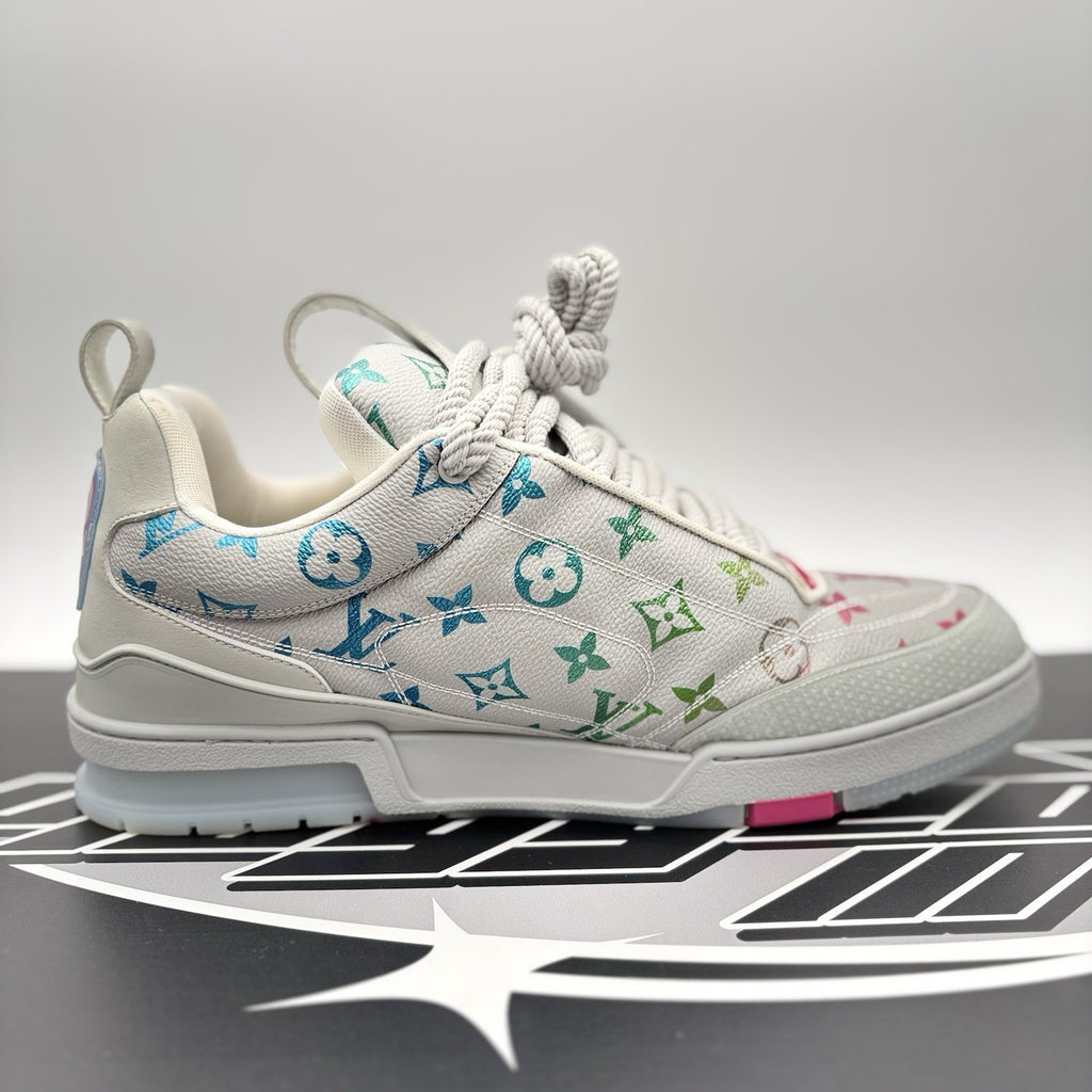 Size 11 LV (12-12.5 US) Louis Vuitton Skate ' Grey Monogram Multicolor' | GREAT!