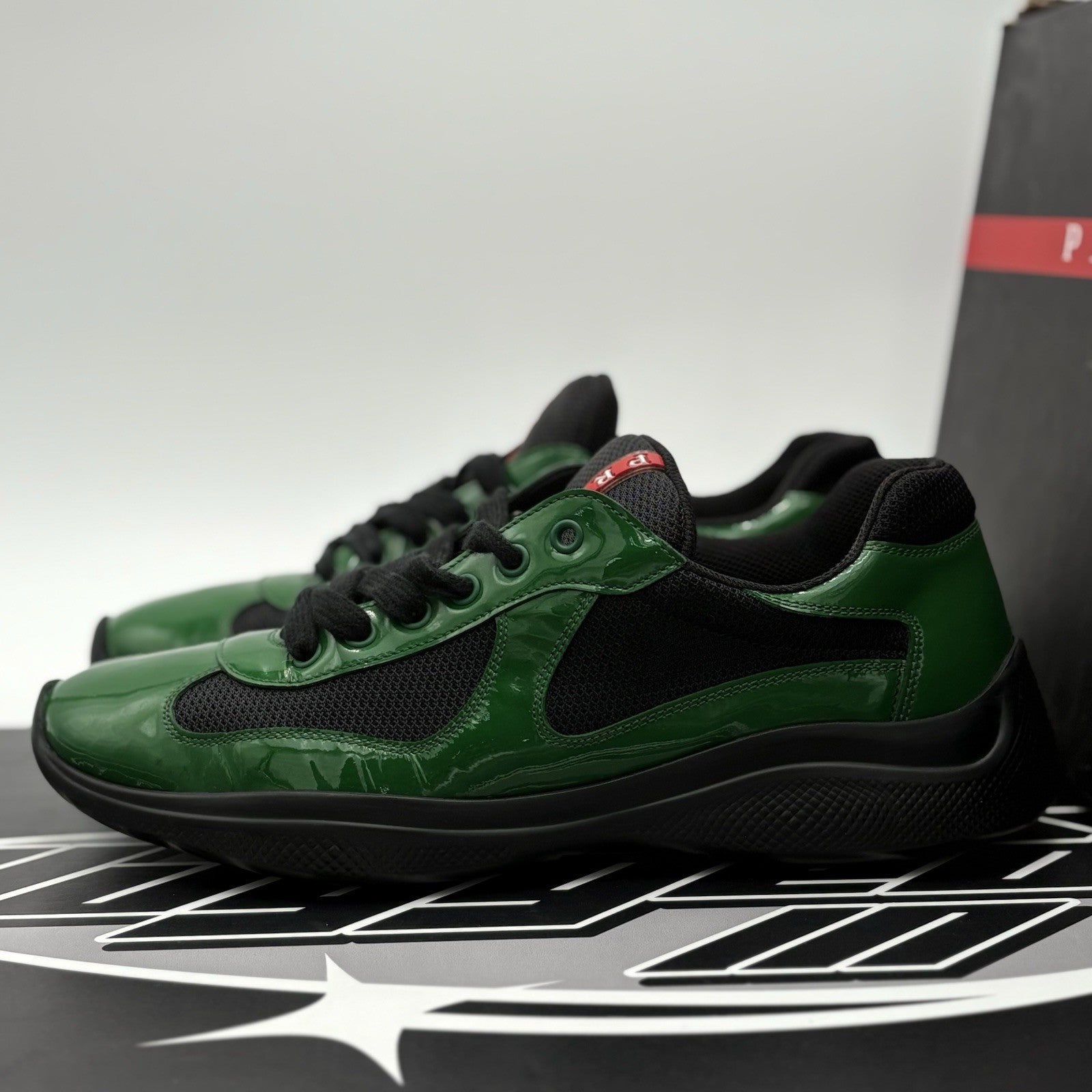 Size 8.5 UK (9.5 US) - Prada Americas Cup ' Green Black ' | GOOD CONDITION!