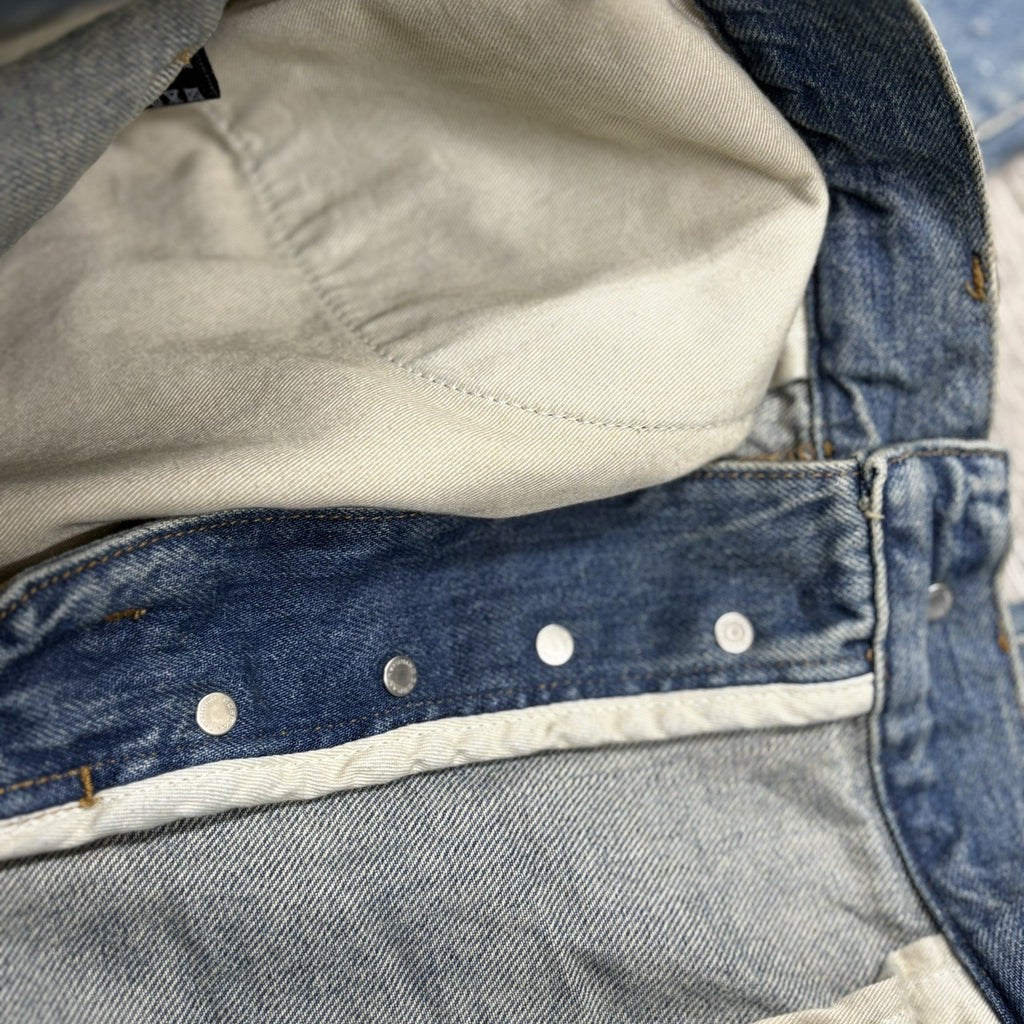 Size 34 - Amiri Shotgunned Distressed Baggy Jeans ' Indigo ' | SUPER CLEAN!