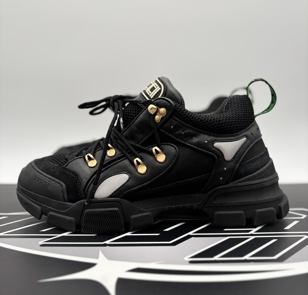 Size 8 G (8.5 US) - Gucci Flashtrek ' SEGA Black Leather ' | GOOD CONDITION!