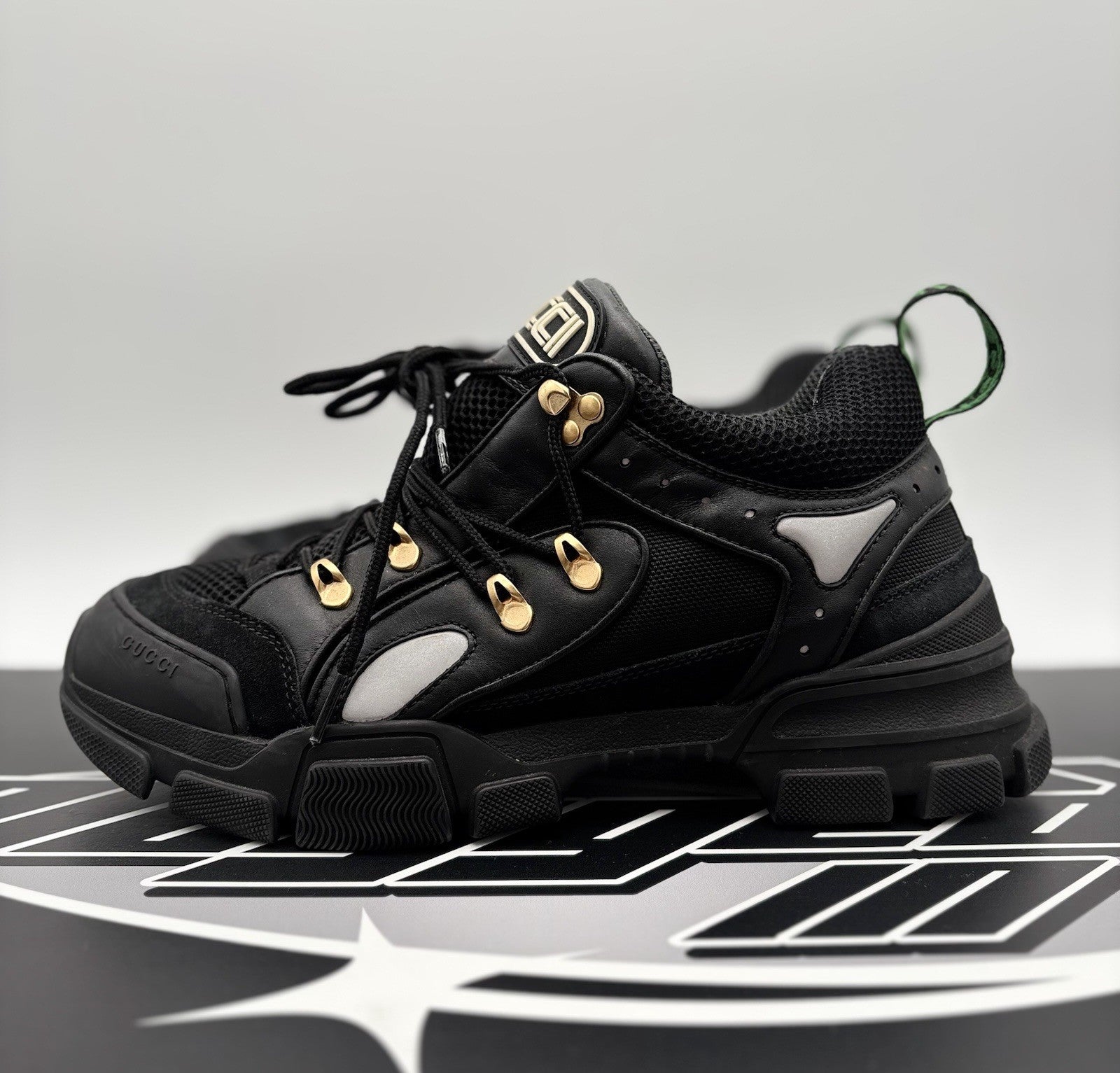 Size 8 G (8.5 US) - Gucci Flashtrek ' SEGA Black Leather ' | GOOD CONDITION!