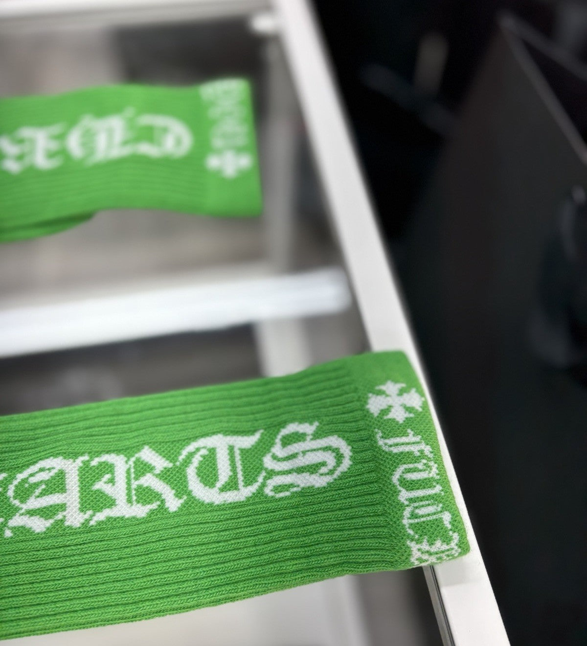 Size Large (9-13 US) - Chrome Hearts Socks ' Green ' | NEW!