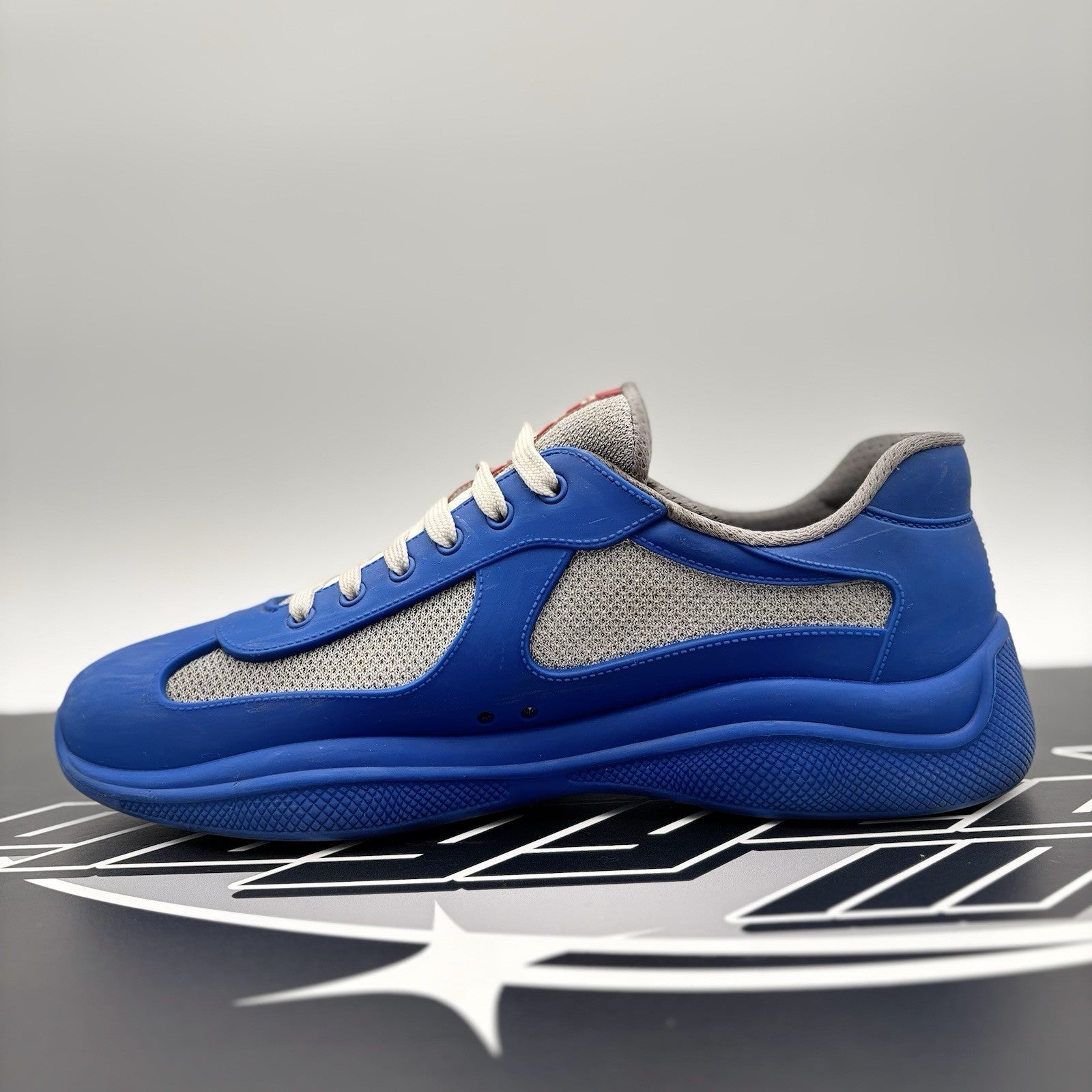 Size 45 (12 US) - Prada America's Cup Soft Rubber ' Blue ' | GOOD!
