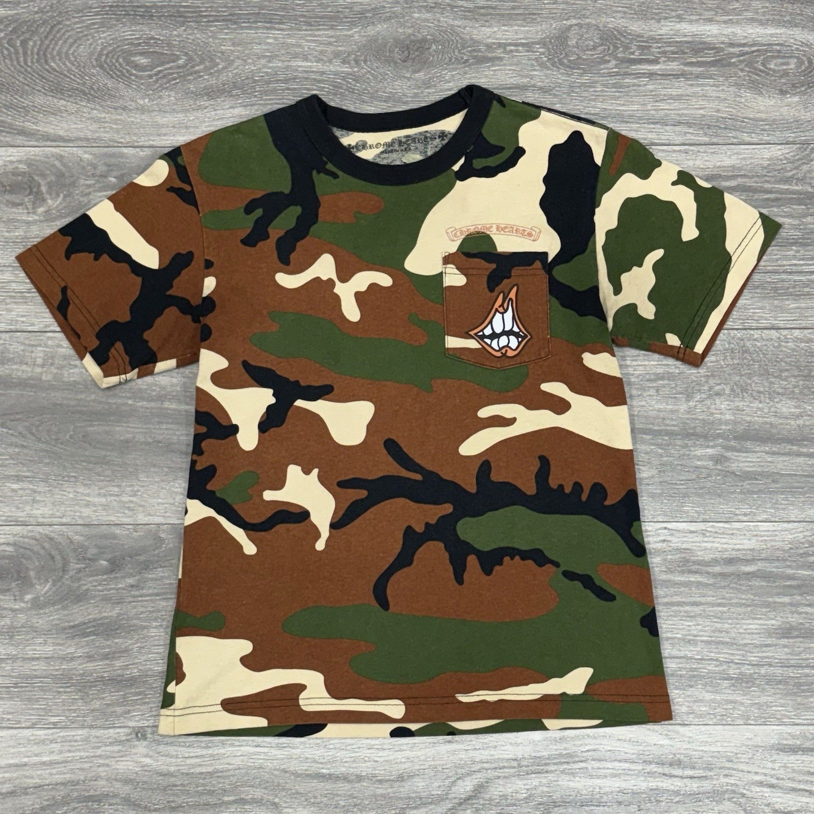 Size Small - Chrome Hearts Matty Boy Caution Short Sleeve T-Shirt ' Camo '