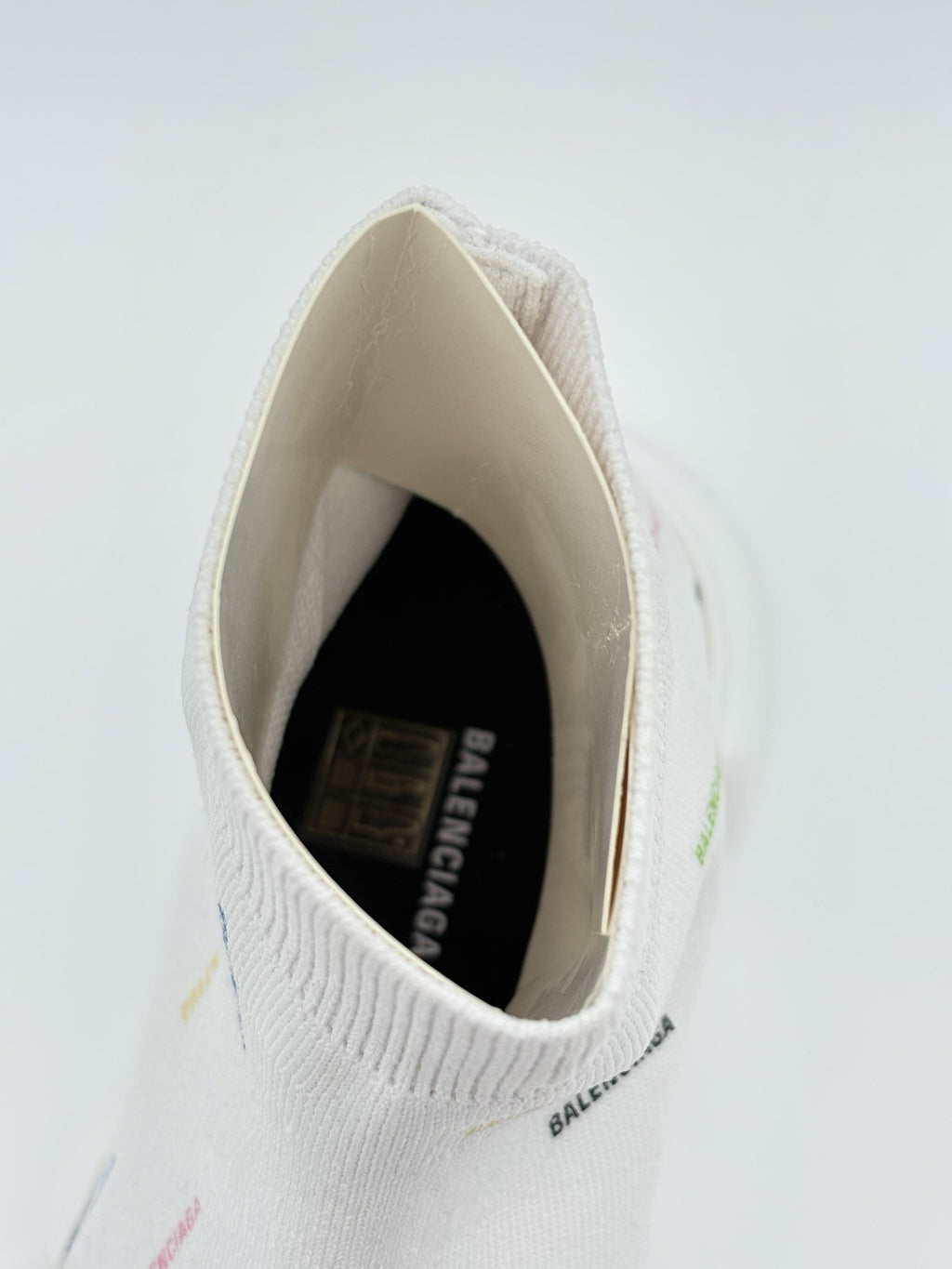 Size 39 (6 US) - Balenciaga Speed Trainer Allover Logo ' White ' | BRAND NEW!