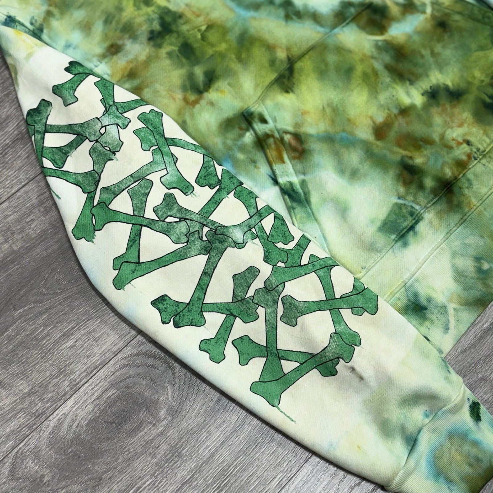 Size M - Amiri Tie Dye Bones Hoodie ' Green ' | GREAT CONDITION!