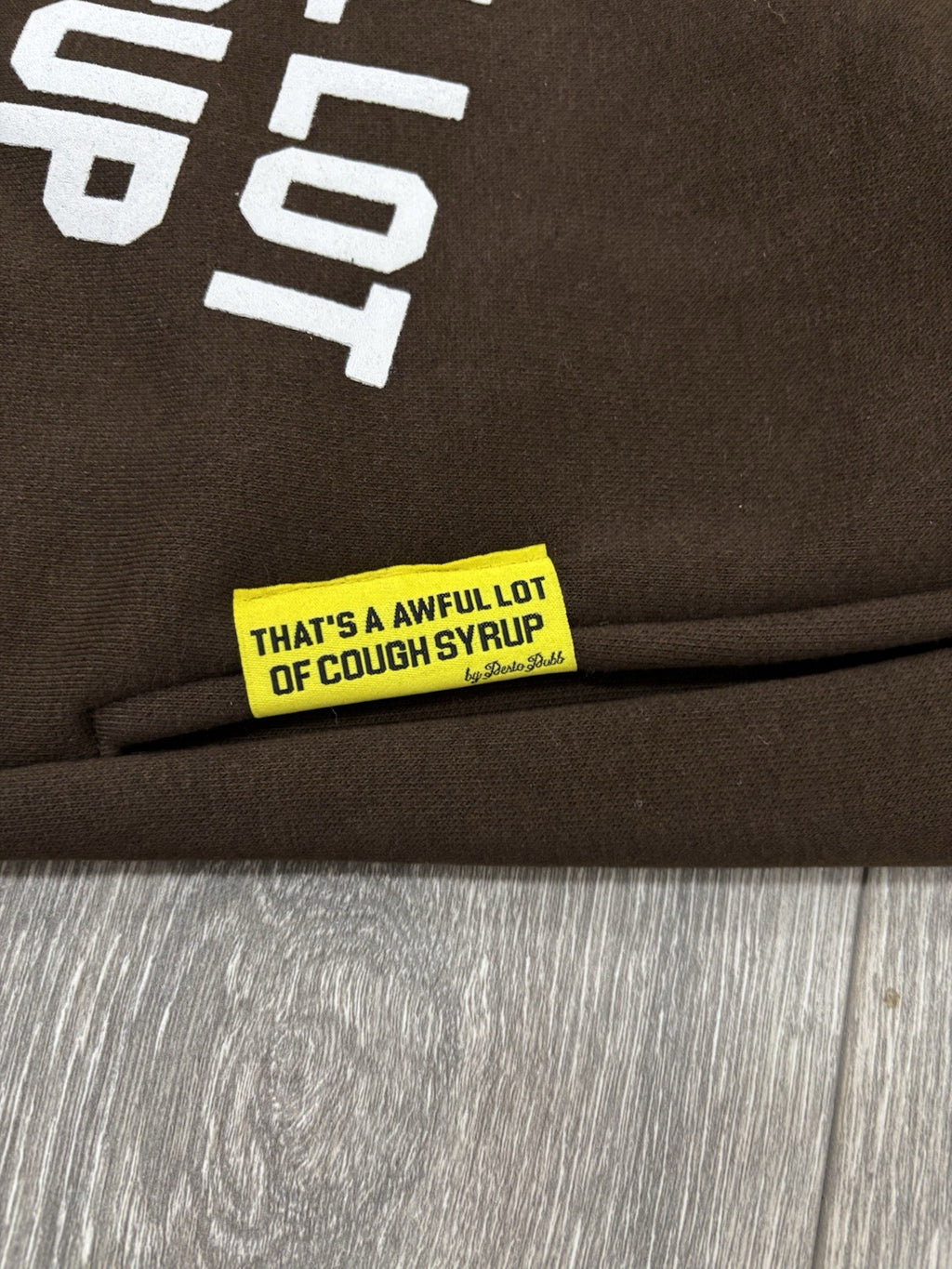 Size XL - Awful Lot Of Cough Syrup Sweats Relax Fit Flare ‘ Brown ‘ | NEW!