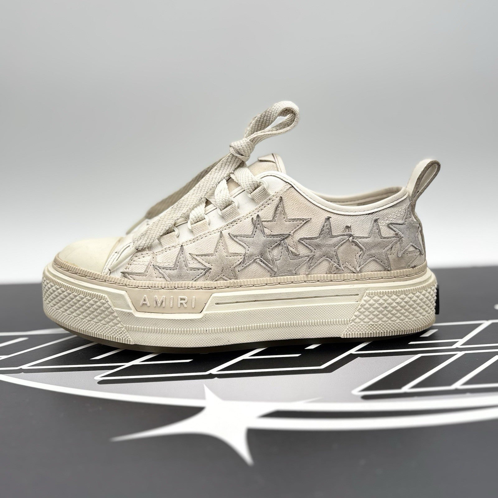 Size 36 (5.5W US) - Amiri Stars Court Low  ' Beige, Grey ' | GOOD COND!