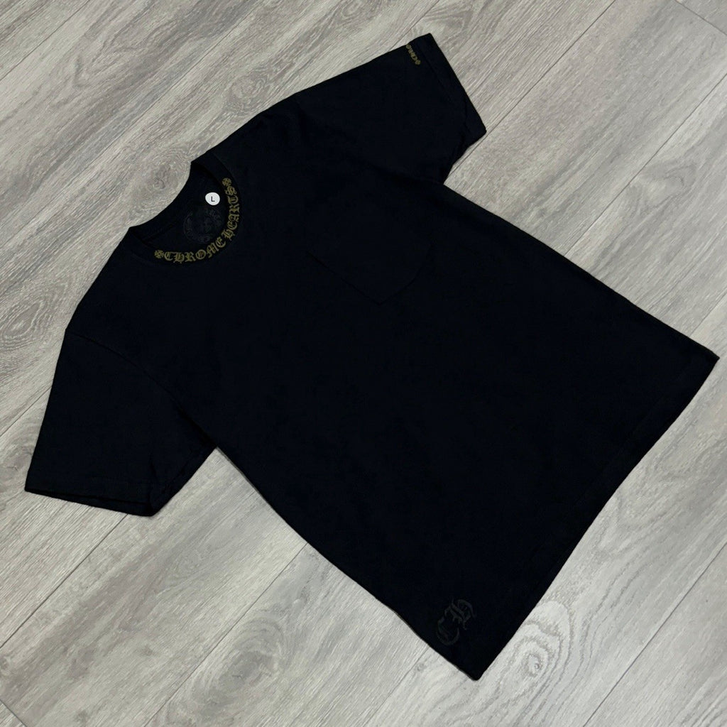 Size Large - Chrome Hearts Neck Logo T-Shirt ' Olive Collar ' | BRAND NEW!