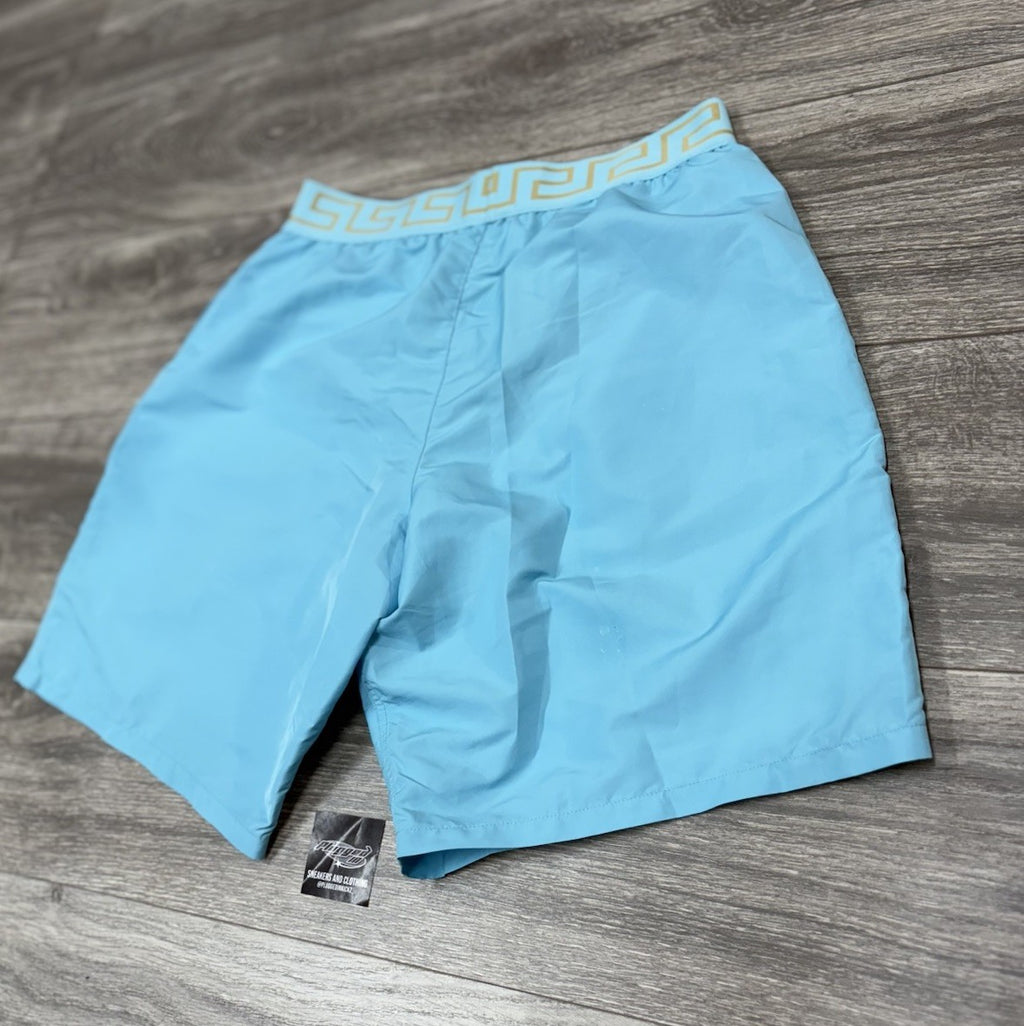 Size 5 - Versace Greca Border Swim Shorts' Blue ' | NEW!