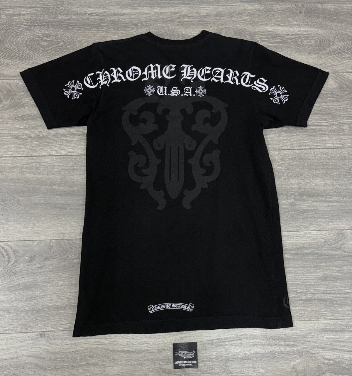 Size Small - Chrome Hearts Script Dagger Logo T-Shirt ' Black ' | GREAT COND!