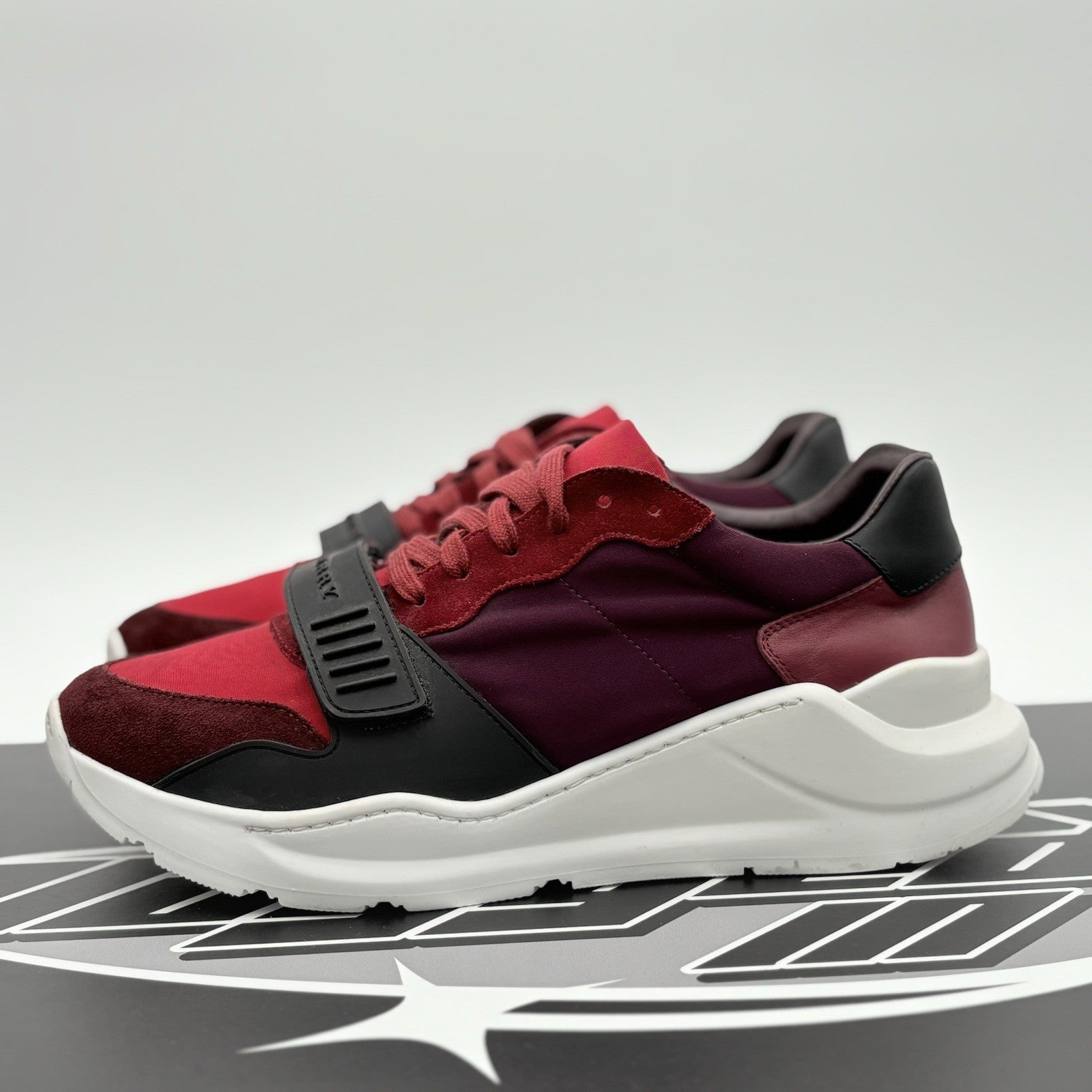 Size 43.5 (10.5 US) - Burberry Regis Sneaker ' Red Black ' | GREAT CONDITION!