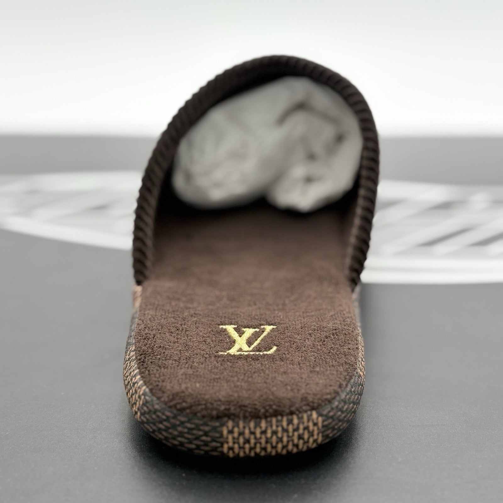 Size 11 LV (12-12.5 US) Louis Vuitton Palace Slipper Damier Pop ' Ebene ' | NEW!