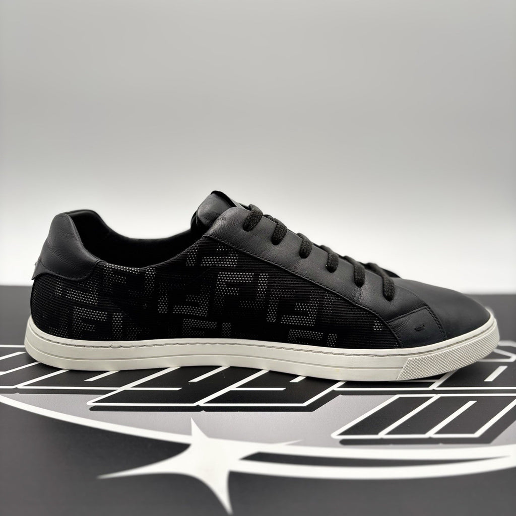 Size 12 UK (13 US) - Fendi FF Flash Logo Low ‘ Monogram Black ‘
