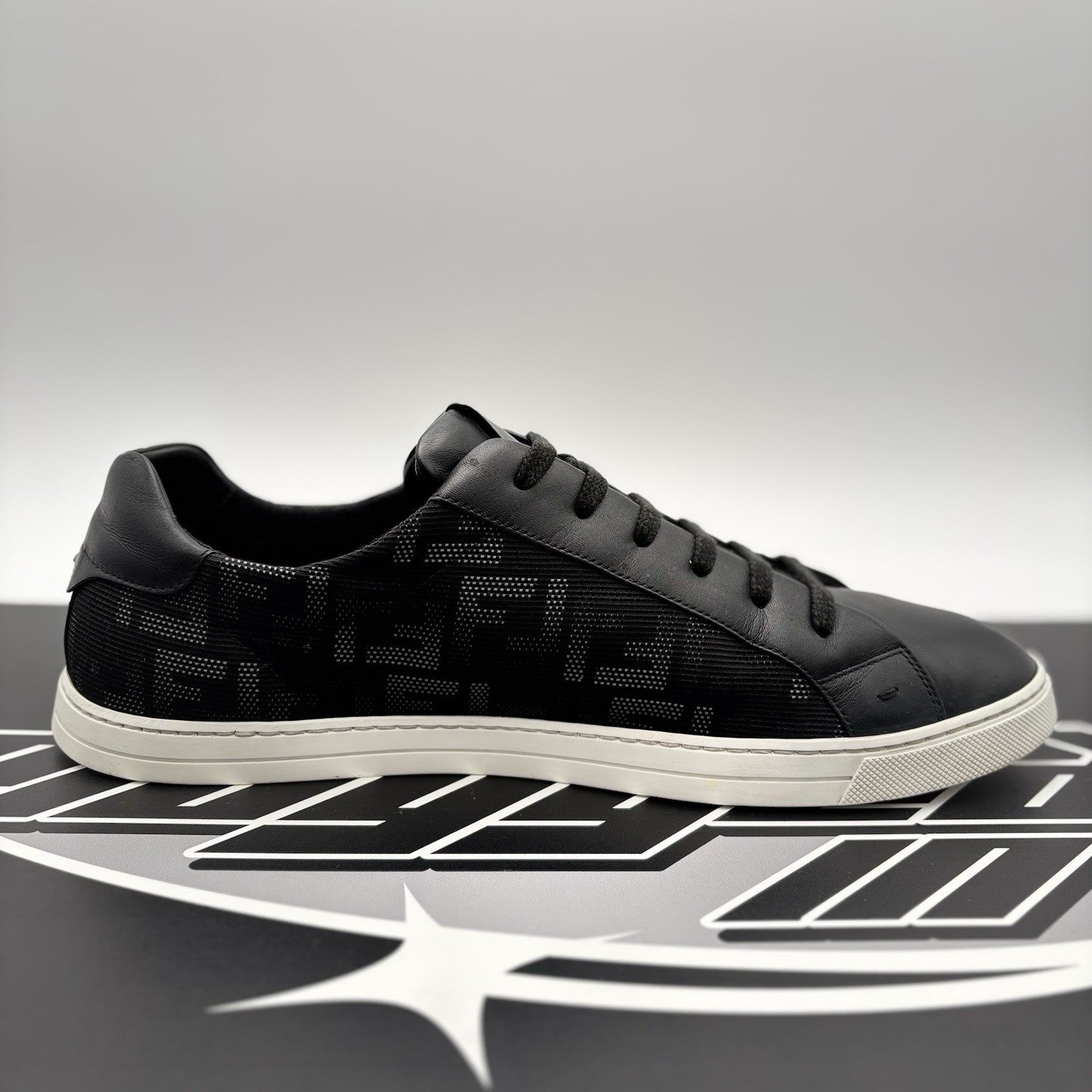Size 12 UK (13 US) - Fendi FF Flash Logo Low ‘ Monogram Black ‘