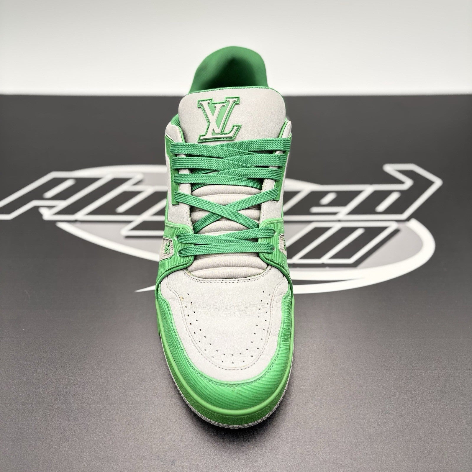 Size 10 LV (11-11.5 US) - Louis Vuitton Trainer ' Green Grey' | GOOD CONDITION!