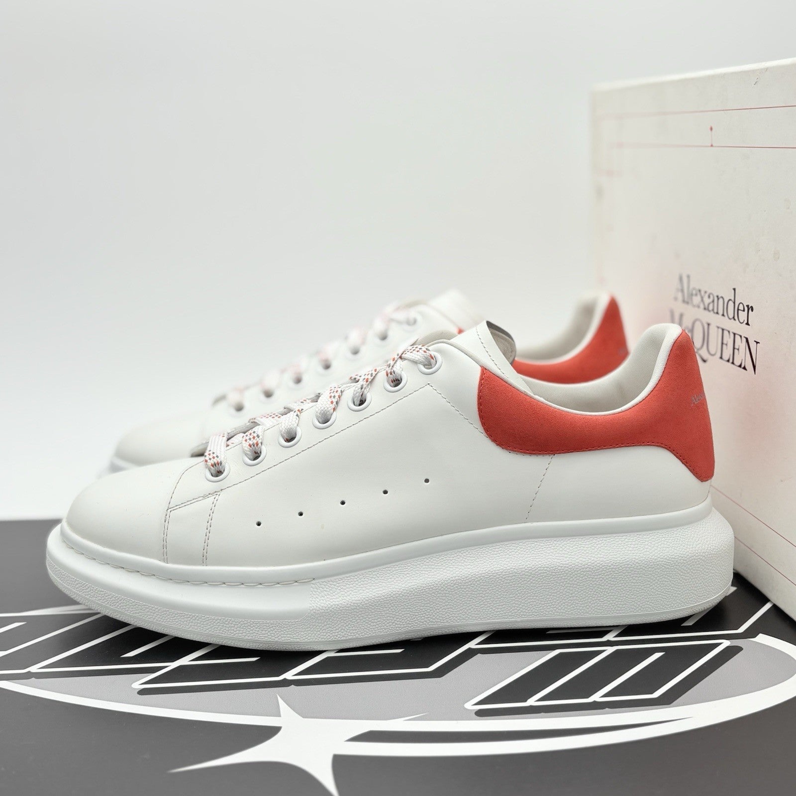 Size 45 (12 US) Alexander McQueen Oversized ' White Orange ' | GREAT CONDITION!