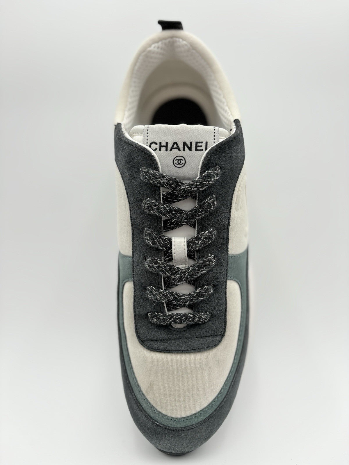 Size 41 (8 US) - Chanel Interlocking CC Logo Suede Sneaker ' Green ' | WORN 1-3x