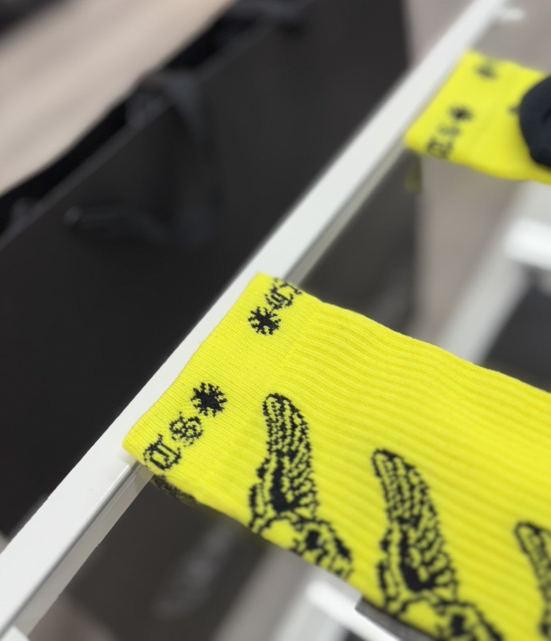 Size Large (9-13 US) - Chrome Hearts Foti Socks ' Neon Yellow ' | NEW!