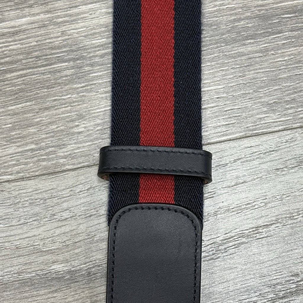 Gucci GG Buckle Web Belt ' Blue Red '