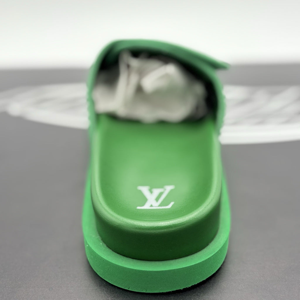 Size 10 LV (11-11.5 US) Louis Vuitton Leather Sandals ' Miami Mule ' | GREAT!