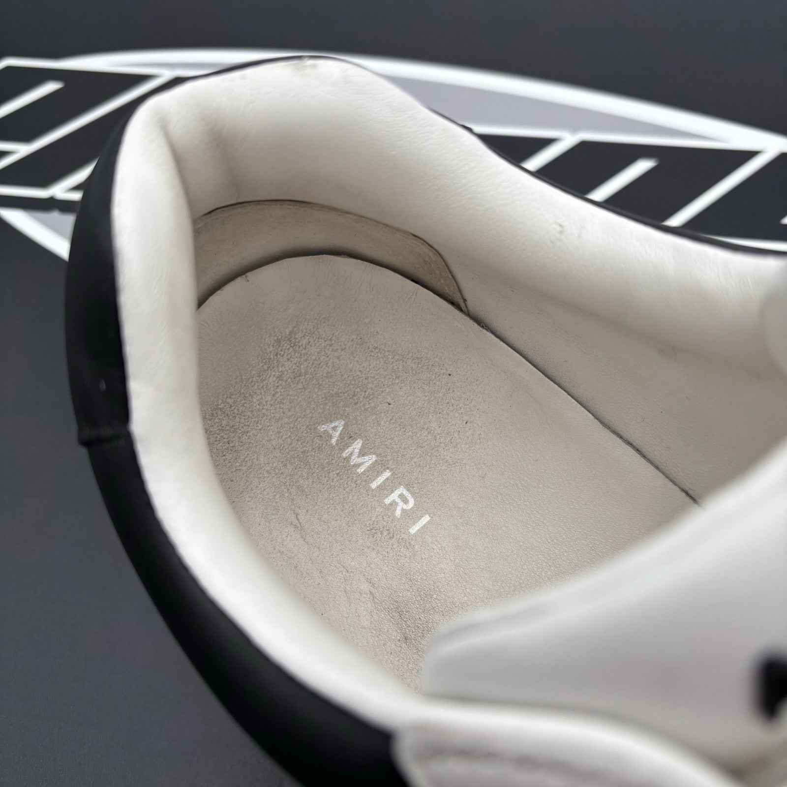Size 43 (10US) - Amiri Stadium Low Top Sneakers ‘ White , Black ‘ | GOOD COND!