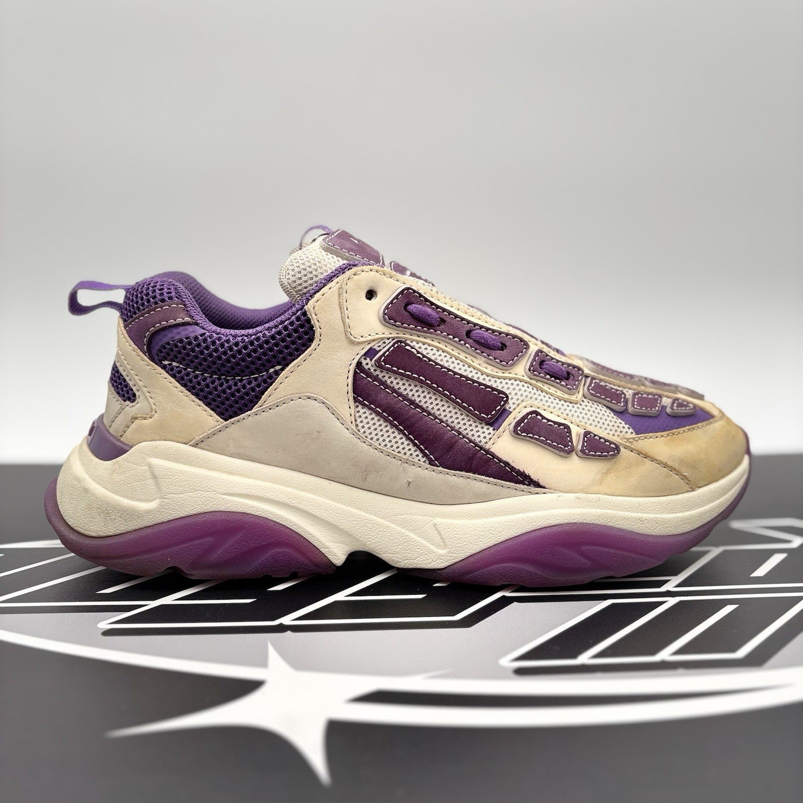 Size 42 (9 US) Amiri Bone Runner ' White, Beige, Purple '