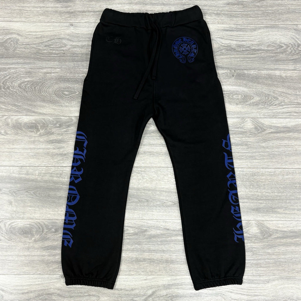 Size Small - Chrome Hearts Horseshoe Logo Sweatpants ' Blue Black ' | NEW!
