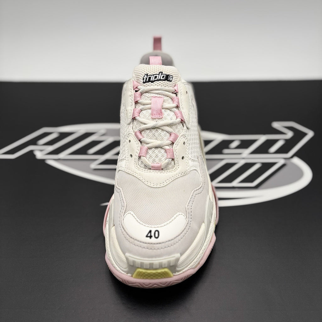 Size 40 (7 US) - Balenciaga Triple S Sneaker ' White, Pink ' | GREAT COND
