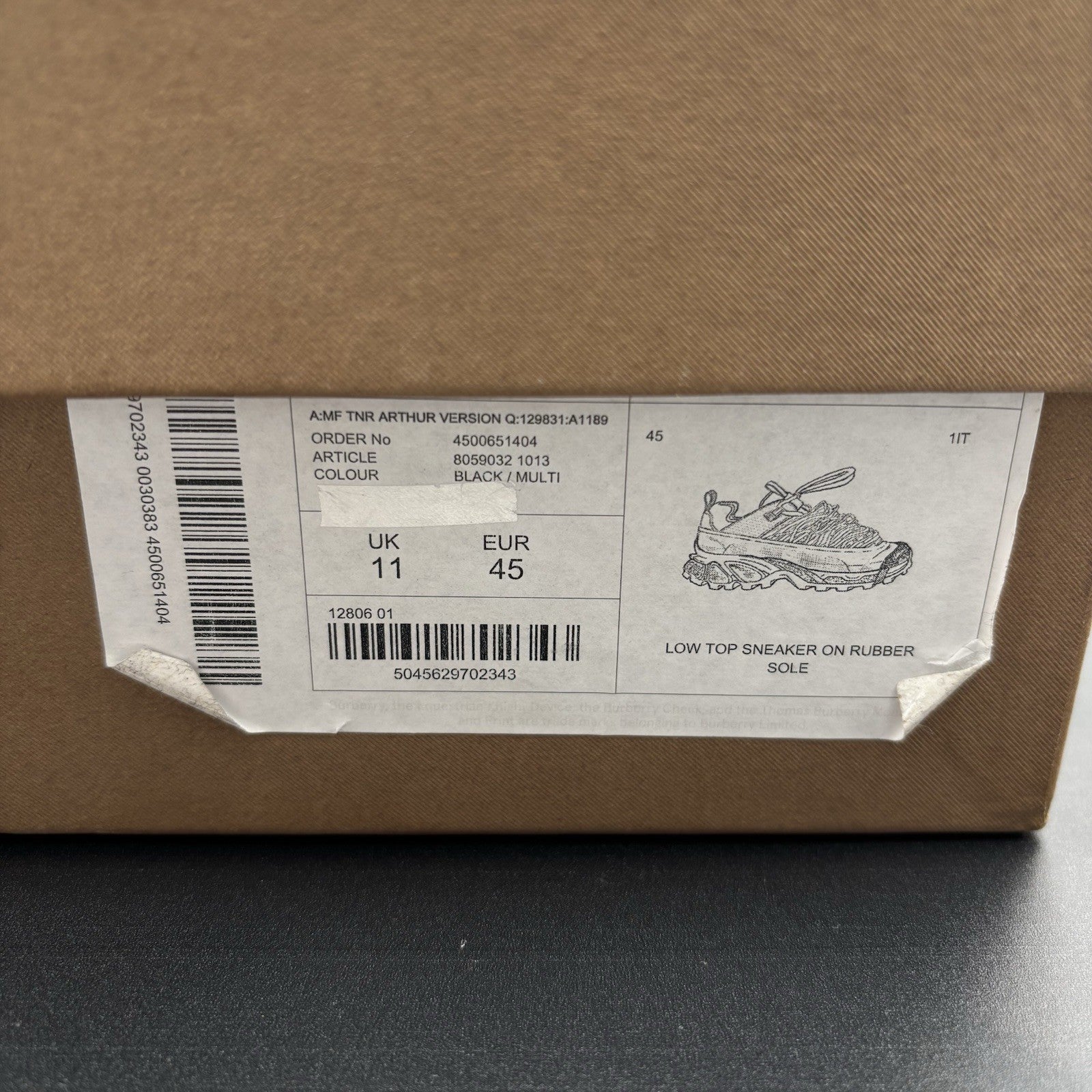Size 45 (12 US) - Burberry Arthur Low-Top  ' Chord Detail ' | NEW!