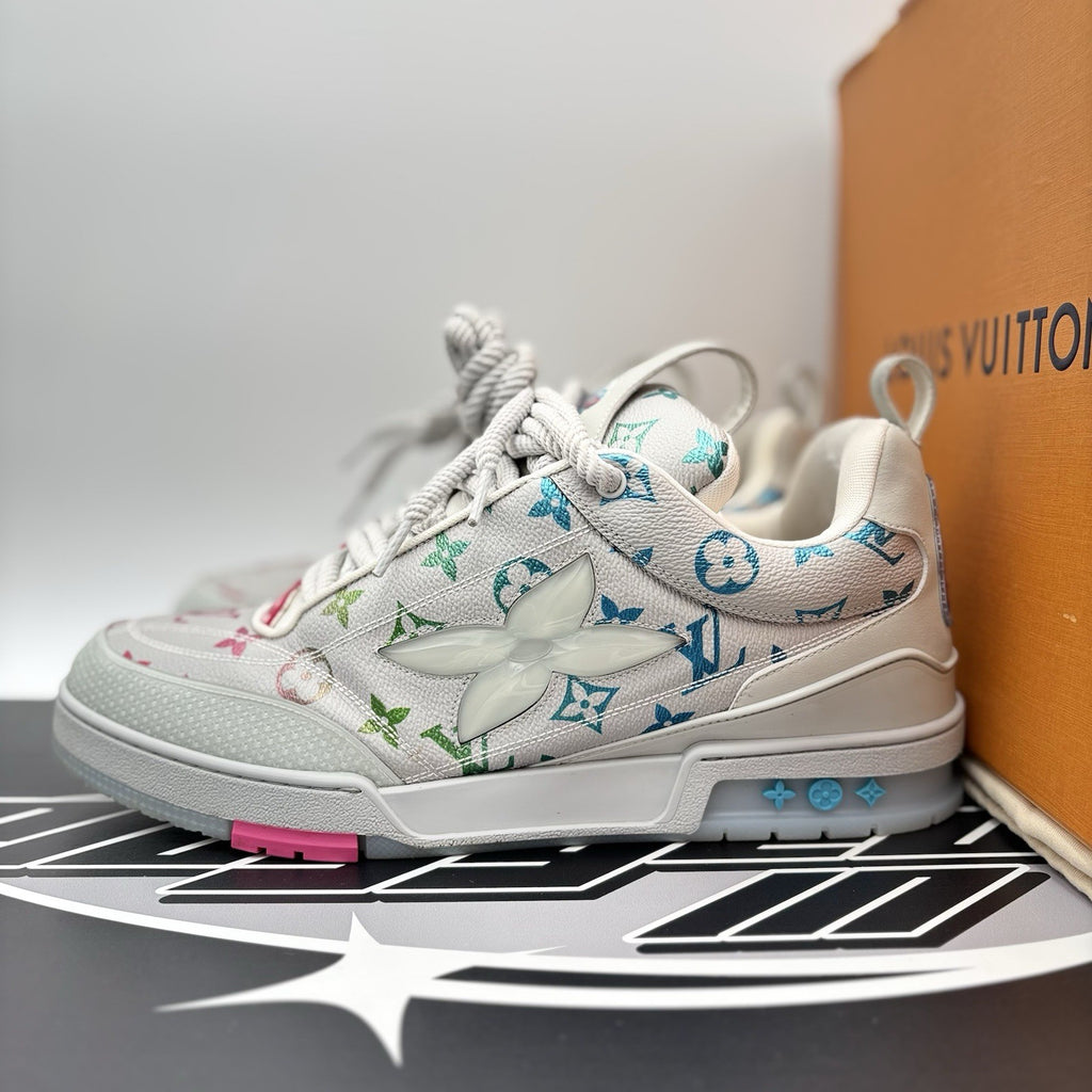 Size 11 LV (12-12.5 US) Louis Vuitton Skate ' Grey Monogram Multicolor' | GREAT!