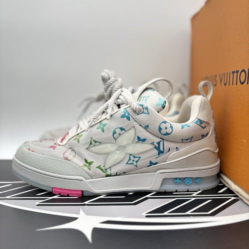Size 11 LV (12-12.5 US) Louis Vuitton Skate ' Grey Monogram Multicolor' | GREAT!