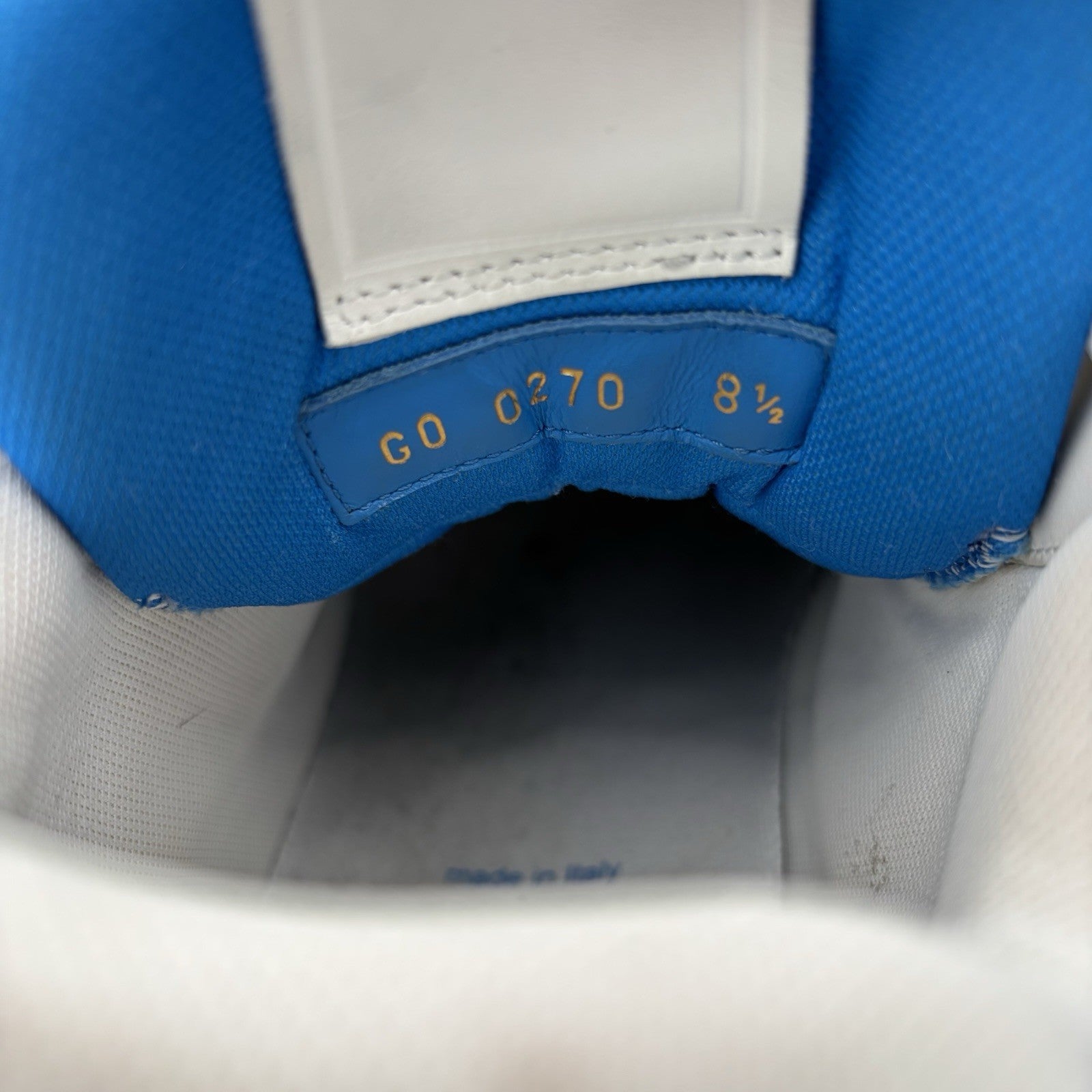 Size 8.5 LV (9.5-10 US) - Louis Vuitton Trainer Mid ‘ White, Blue ’ | GREAT!