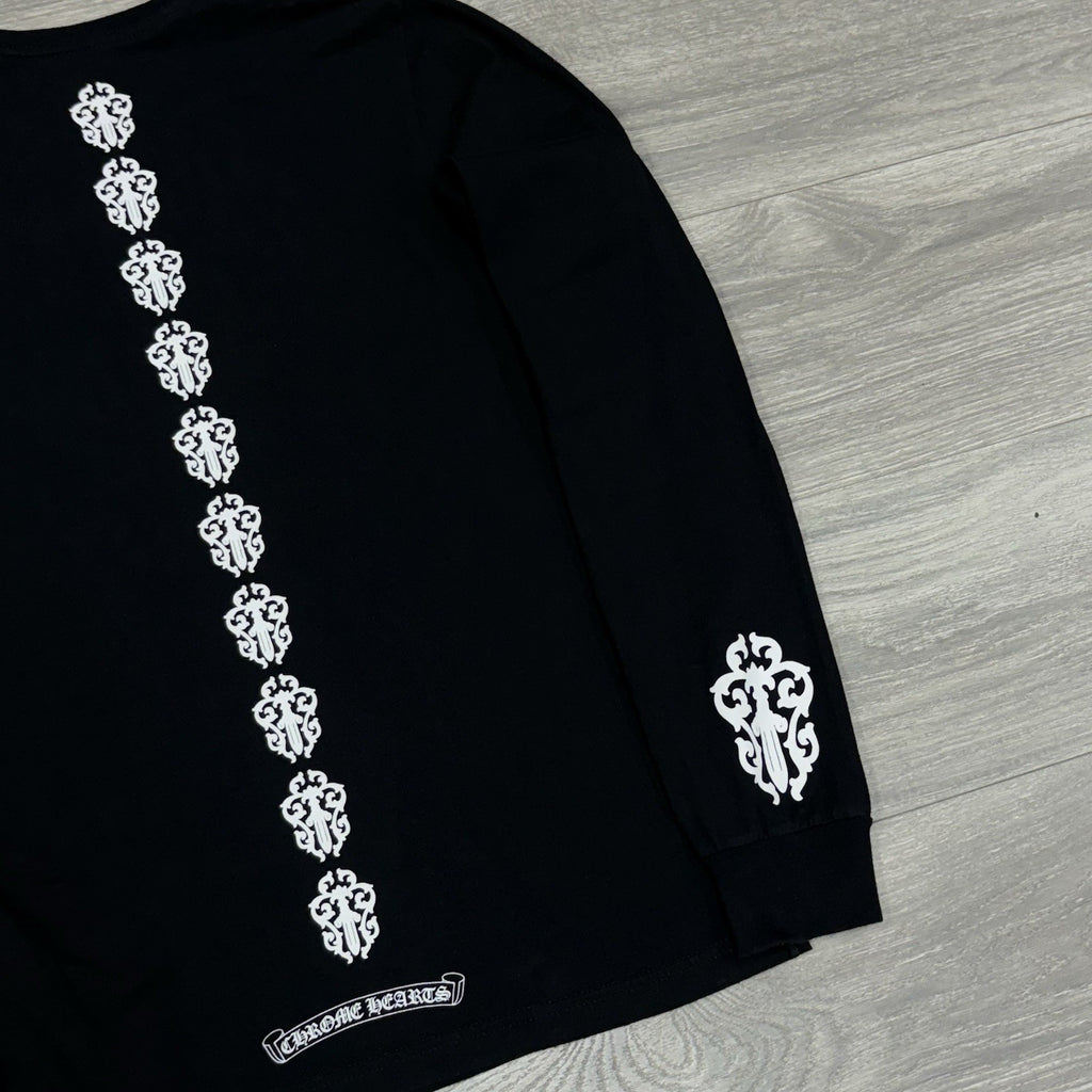 Size S - Chrome Hearts Dagger & Vine Spine Long Sleeve ' Black ' | SUPER CLEAN!